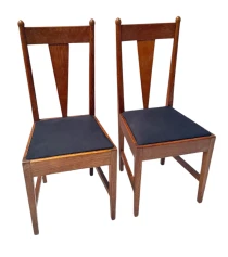 Willem Penaat Two Art Deco Amsterdamse School Chairs for Metz & Co. Amsterdam